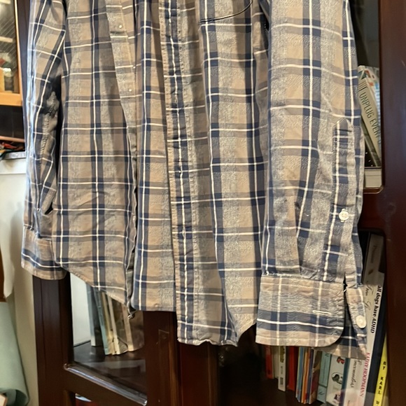 J Crew Mens button down blue plaid shirt size small slim - Picture 3 of 7